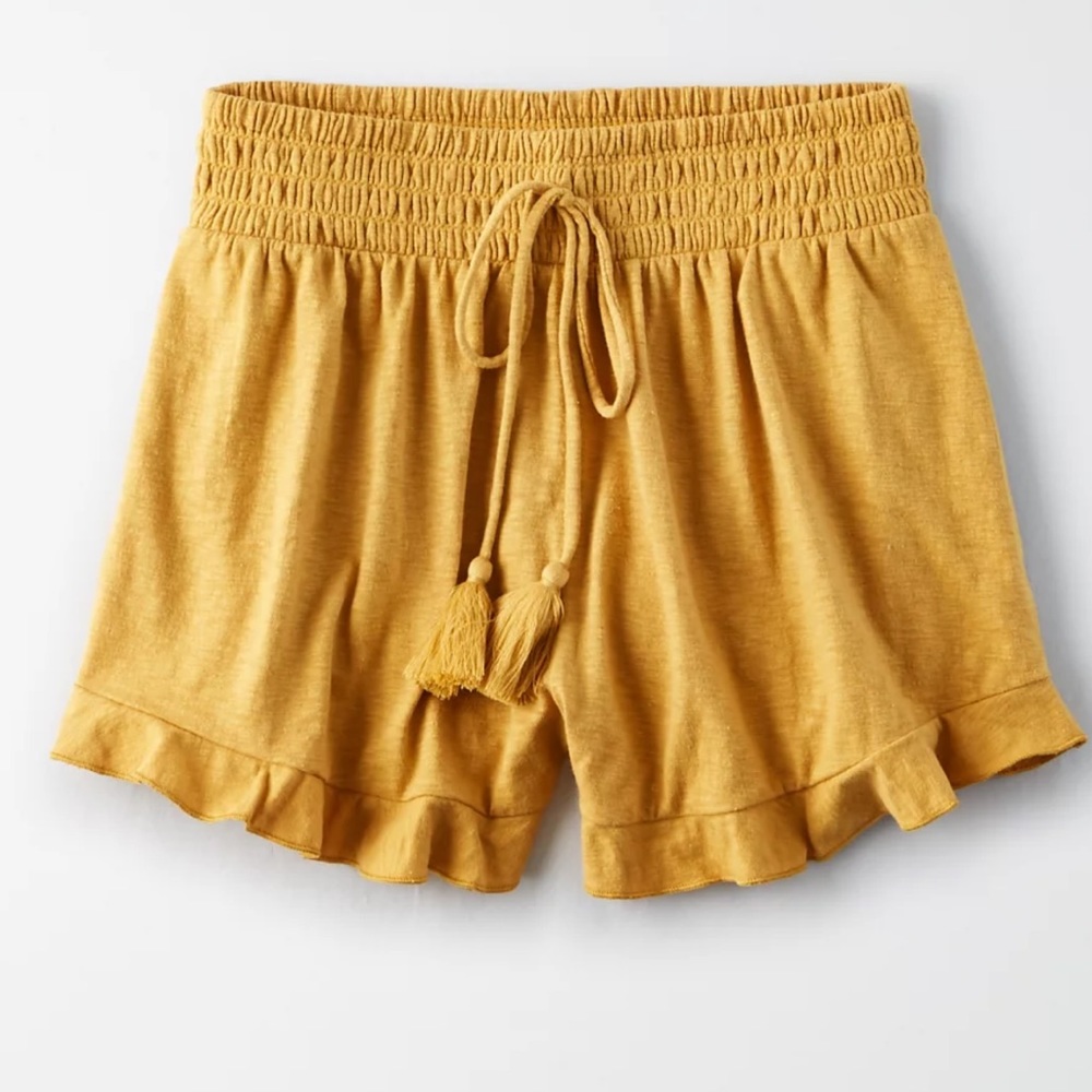 American Eagle High Waisted Knit Ruffle Short Size S